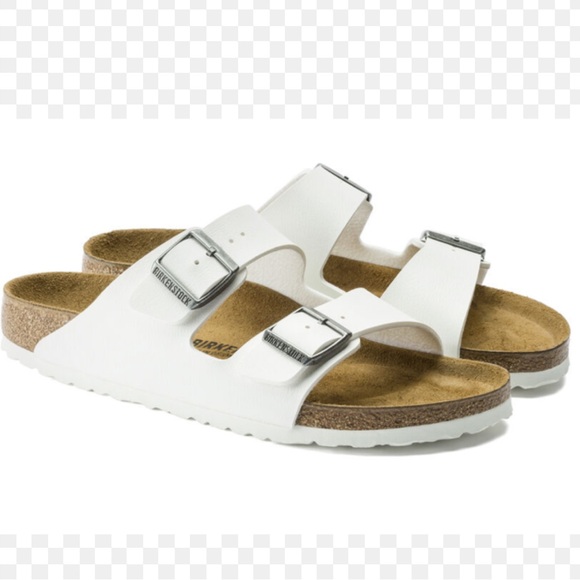 Birkenstock Shoes - Birkenstock White Double Strap Sandals